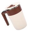   Self Stirring Coffee Mug with Temperature Display Rechargeable Automatic Magnetic Stirring Cup for   Travel Stainless Steel Beige Brown  