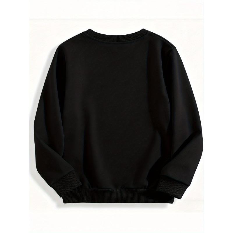 Kids Crewneck Sweatshirt, Baseball Style Number 4 Print, Sport Lovers Daily Casual Pullover