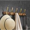 Black Walmut Single Robe Hook Wall Mounted Towel Hook Brushed Gold Painted Clothes Hook Bathroom Hardware
