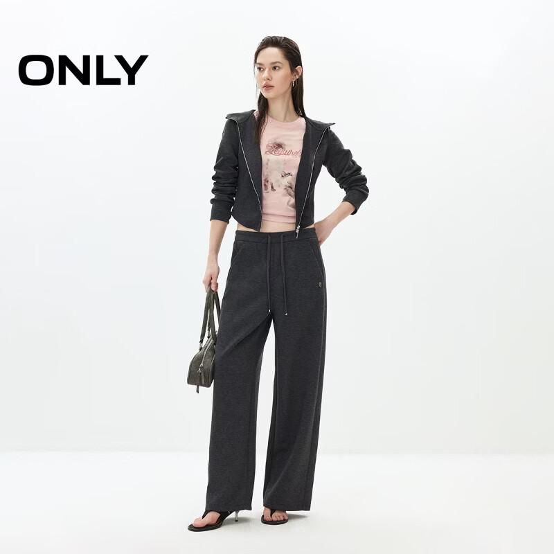 Only Women's High-Waisted Loose Fit Drawstring Casual Straight-Leg Trousers