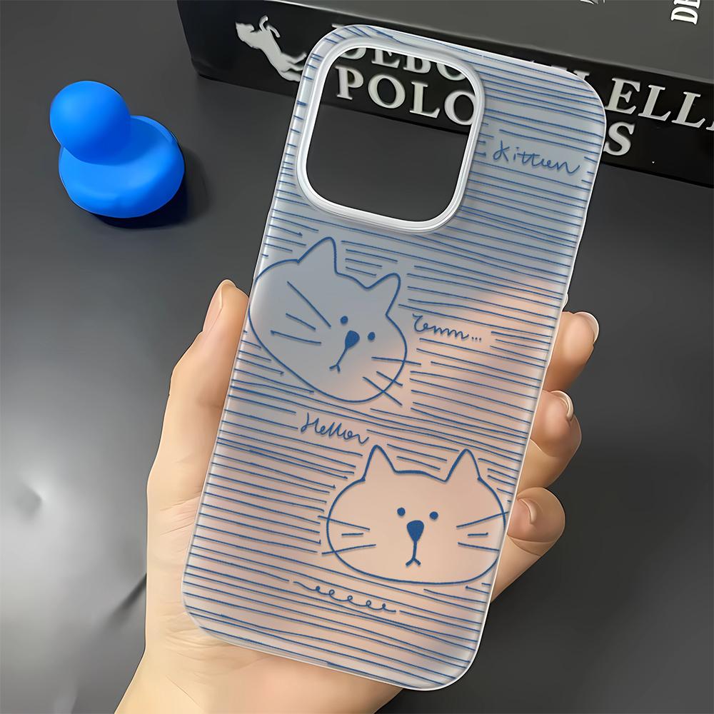 Little Cat Cartoon Phone Case For IPhone 17 Case IPhone 16 Pro Max 11 15 14 12 Pro Max 16e 7 8 Plus SE Air Silicone Soft Cover
