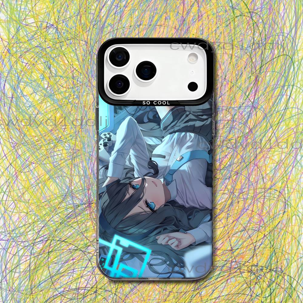 

B-Blue A-Archive Tendou Arisu Phone Case For iPhone 17,16,15,14,13,12,X,8,Pro,Max,Plus,SE4,Air,Mini HD Black IMD Matte iPhone13