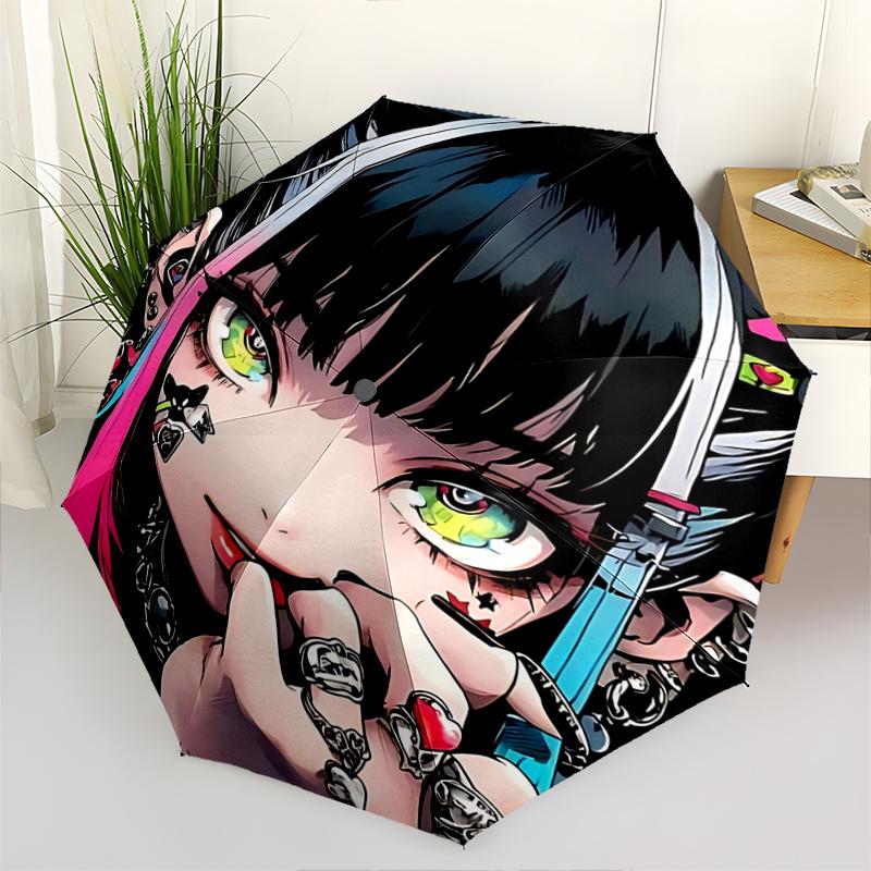 

1pc Automatic Opening Folding Umbrella with Skull Heart Design, Perfect for Fans, Travelers, Everyday Use, and Festive Gifts!R012
