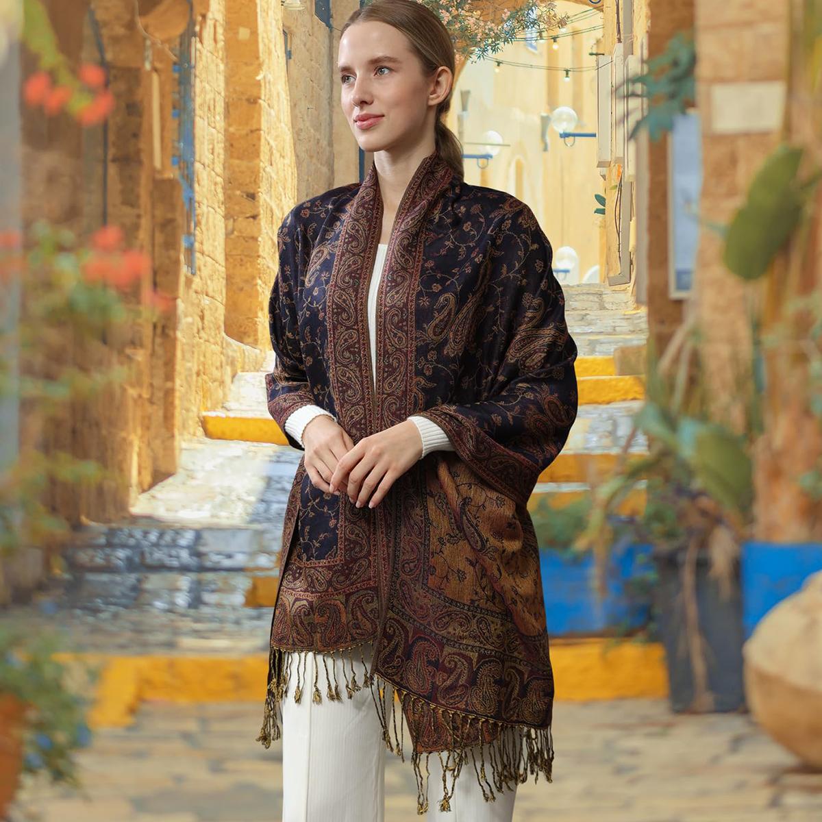 

Fashion Bohemian Ethnic Floral Tassel Pashmina Shawl Scarf Lady Soft Autumn Female Hijabs And Wraps Bufandas Muslim Bandana 70x190cm