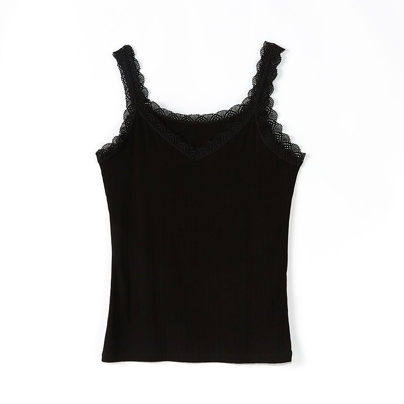 Summer Lace Vest Ribbed Modal Women's Inner Camisole Top Sleeveless High Stretch Oversized for Outerwear