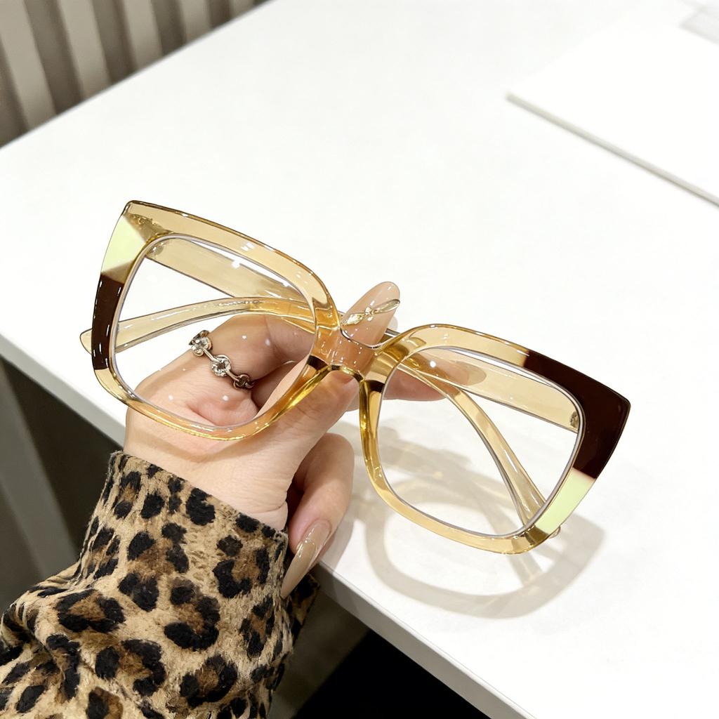 Retro Personalized High-definition Large Frame Women's Reading Glasses Fashionable Neutral High-quality Anti Blue Light Glasses