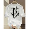 European Size Heavy Pure Cotton Trendy Brand Printed Short-sleeved T-shirt Men's Summer New Large-size Versatile Casual Top