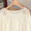 Women's Round Neck Loose Knit Sweater with Sequin Detail