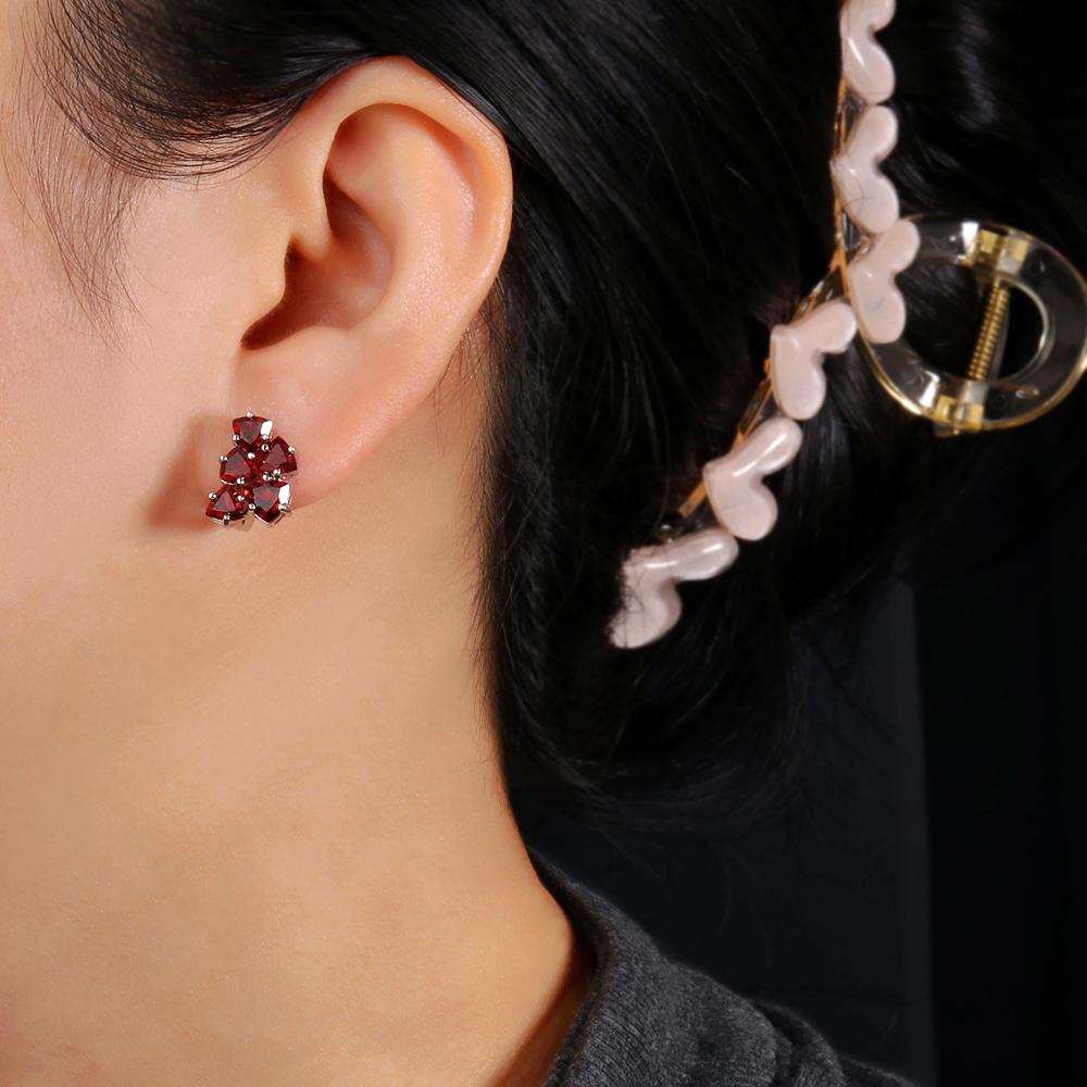 Nádherný design lednový kámen přírodní granátové náušnice 925 sterlingové stříbro dámské jemné šperky dárek k výročí a svátku