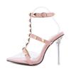 Women 10cm High Heels Rivet Pumps Sexy Party Female Sandals 2024 Pointed Toe Summer Footwear High-Heeled