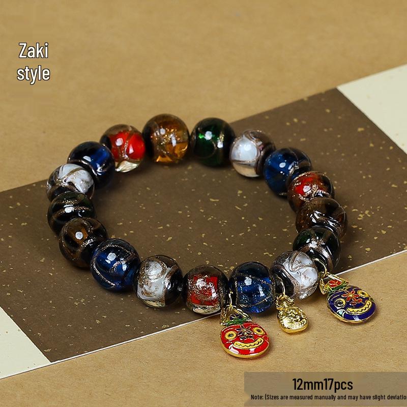 Ancient Gold-Swallowing Beast Bracelet: Multi-Treasure Incense Ash Glazed Prayer Beads for Couples