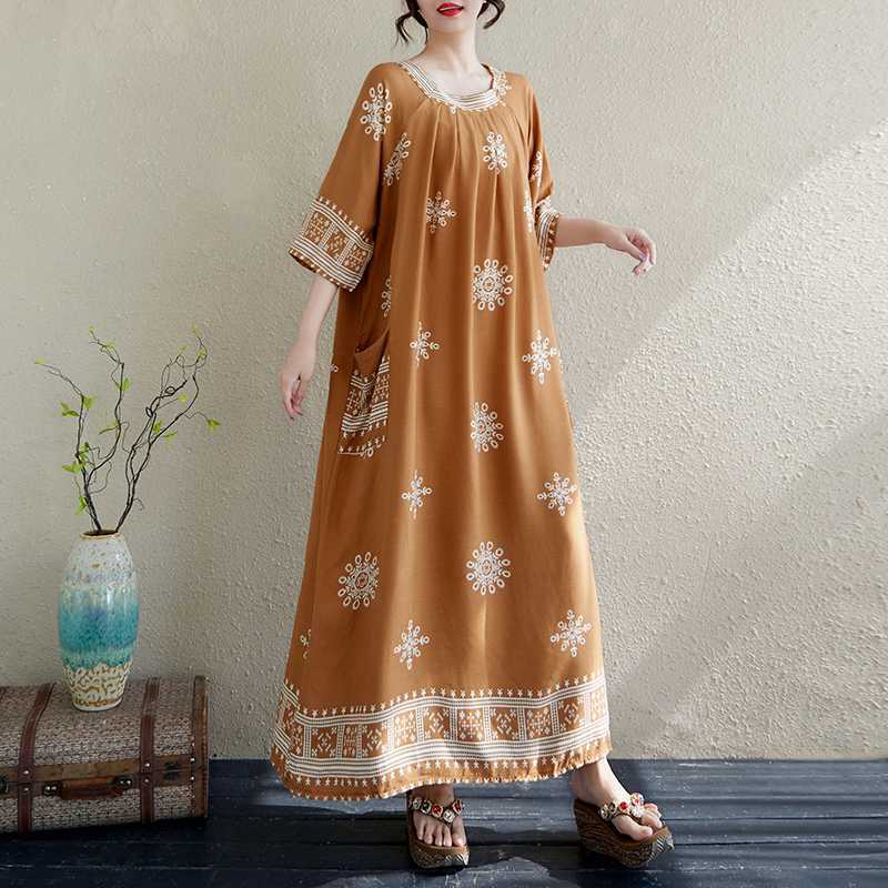 Women's Loose Patterned Slimming Dress
