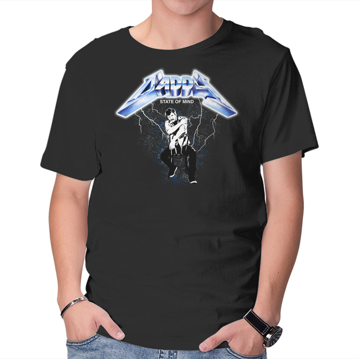 Unisex Crew Neck T-Shirt Daddy Lightning Graphic Short Sleeve Casual Tee M