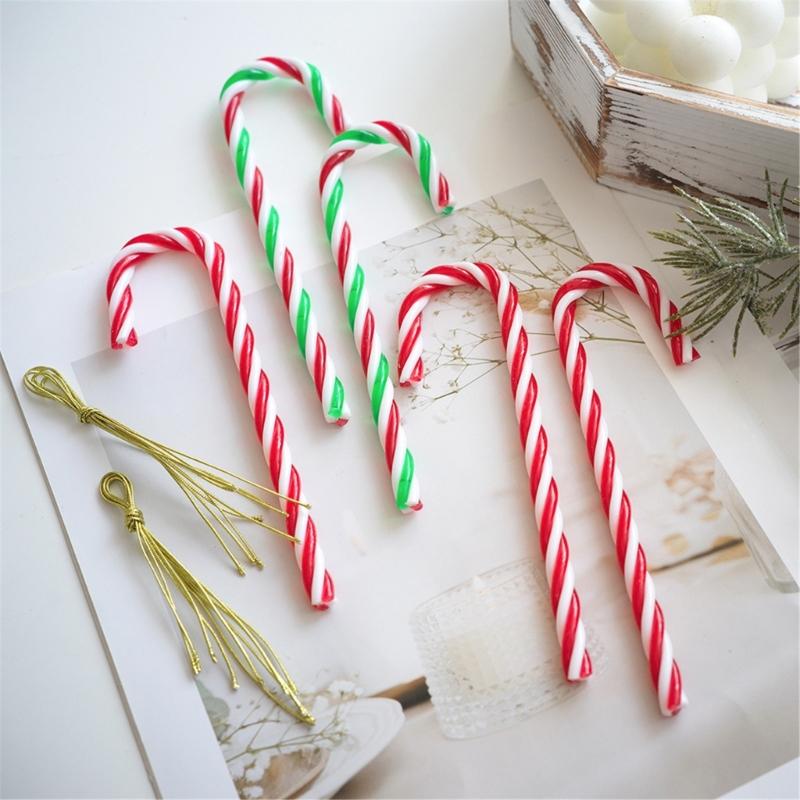 Set of 5 Colorful Sturdy Plastic Lollipop Christmas Decorations Portable Hanging Ornament for Holiday Decoration
