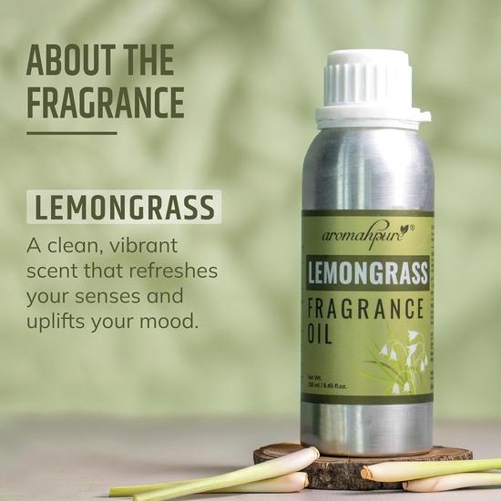 Aromahpure Lemongrass Aroma Oil | 250ml Undiluted & Natural | Long-Lasting Scent for Aromatherapy, Candle & Soap Making, Diffusers, Room Freshener