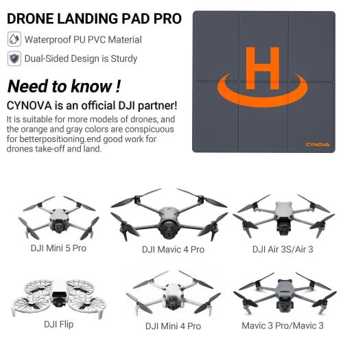 CYNOVA Mini 4 Pro/Mini 5 Pro Drone Heliport, 50cm DJI Mini 2 Landing Pad, Durable and Waterproof Drone Landing Mat, Foldable/Double-Sided, Compatible