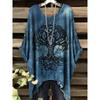 Camiseta de Talla Grande con Estampado Gráfico del Árbol de la Vida Celta Direccional