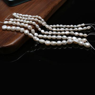 1String, White Artificial Pearls with Straight Hole, Fashion Two-sided Light Beads, 5-6mm, 6-7mm, 7-8mm, 8-9mm, for Jewelry Making DIY Craft 18cm