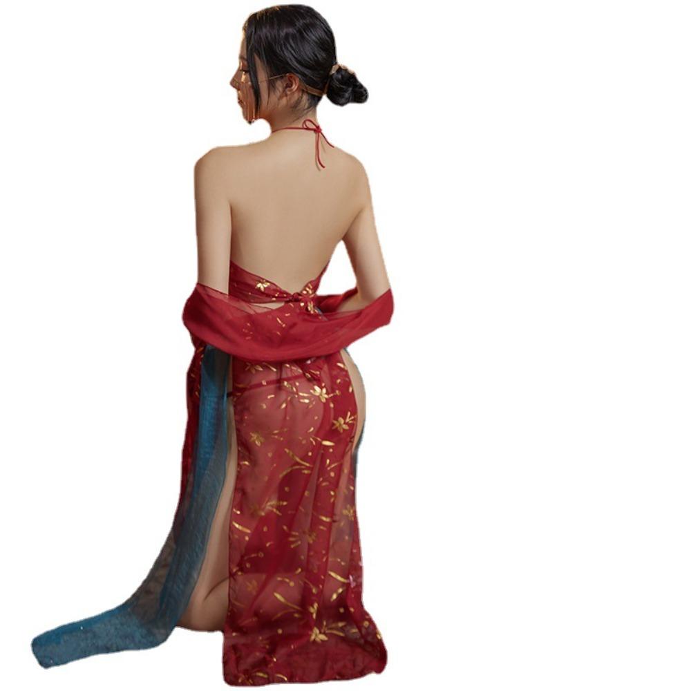 Sexy Underwear Seduces Hanfu Pure Desire Pajamas Women's Small Breasts Sexy Nightgown Antique Large Size Uniform Sao Passion Suit