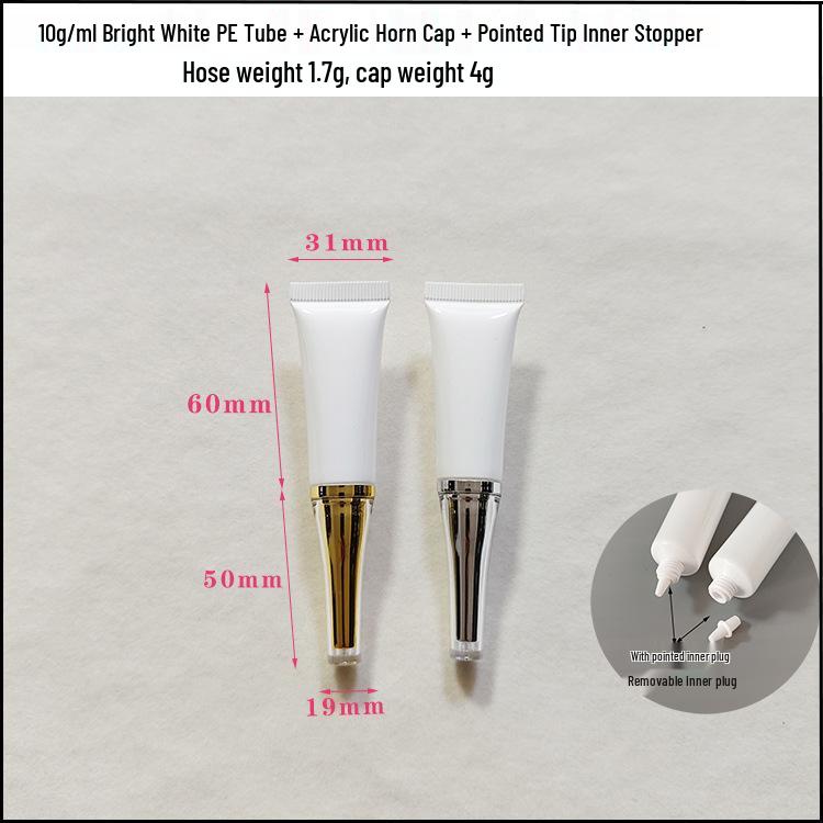 In Stock 10g Eye Cream Empty Tube - Milky White Refillable Skincare Cosmetics Packaging 