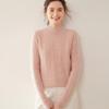 Women's High Neck Cable Knit Cashmere Sweater, Loose Fit, Solid Color, Thick Inner Layer for Autumn/Winter 2024