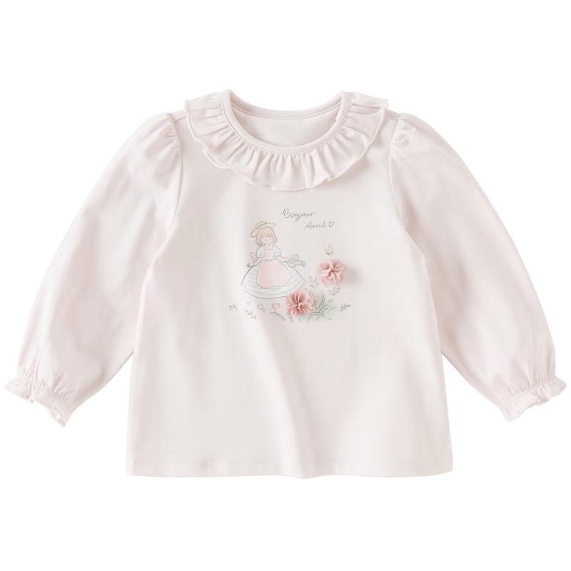 DAVE & BELLA Girls' Ruffled Long-Sleeve T-Shirt