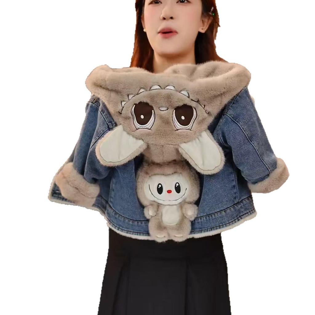 2025 Stylischer Mädchen-Lammwolle-Denim-Mantel für Herbst/Winter - Warme, verdickte Samt-Oberseite für kleine bis mittelgroße Kinder