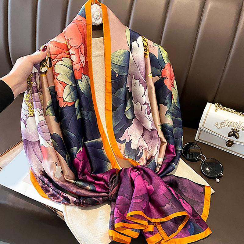 

Spring Scarf Women S Luxury Design Polyester Material Smooth Scarf Soft Shawl Beach