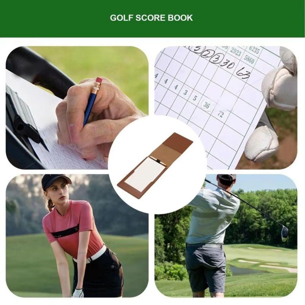Golf Accessories Black Brown Yardage Book Lightweight 3 Colors Golf Scorecard Holder PU Leather Score Notebook Golf Training colore blu scuro