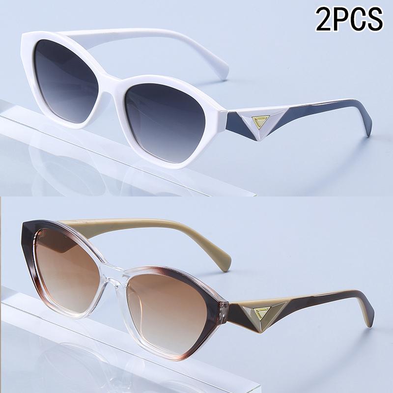 2/6PCS New Cat Eye Sunglasses Personalized Triangle Accessories Fashion Small Frame Ins Personalized Sunglasses Women JH3040