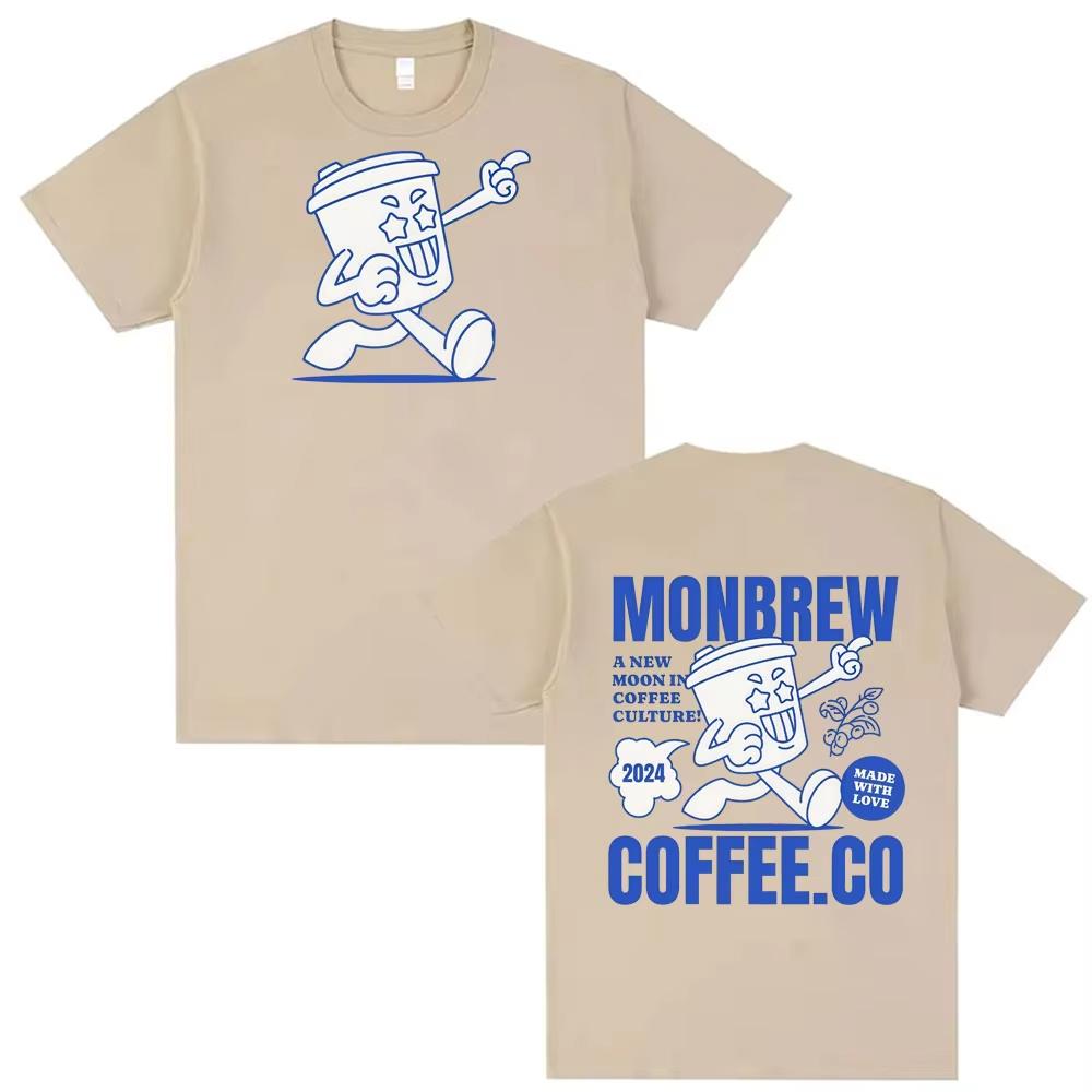 

Monbrew Coffee Made with Love Funny Tshirts Men Women Summer Cartoon Kawaii Fashion Humor Shirt pure Cotton Streetwear Top 4XL