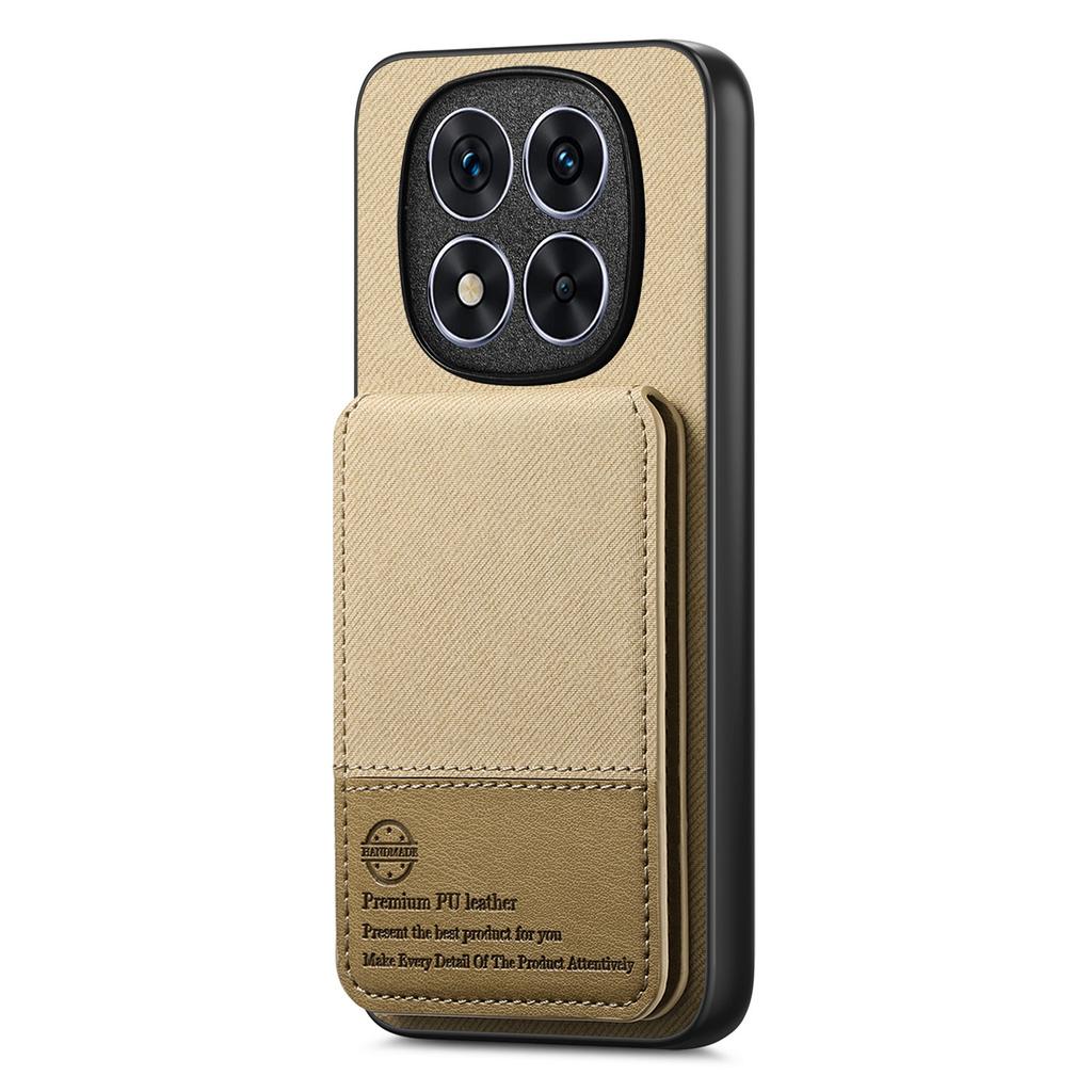 For Xiaomi Redmi Note 14 Pro+ 5G Case Cloth Texture Leather+PC+TPU RFID Blocking Phone Cover with Card Holder