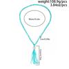 Bohemian Beaded Fringe Necklace Women Layered Luxury Elegant Long Round Bead Collarbone Chain Accessory Vacation Party Wear Gift