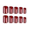 High-End Red Cat Eye Short Press-On Nail Tips