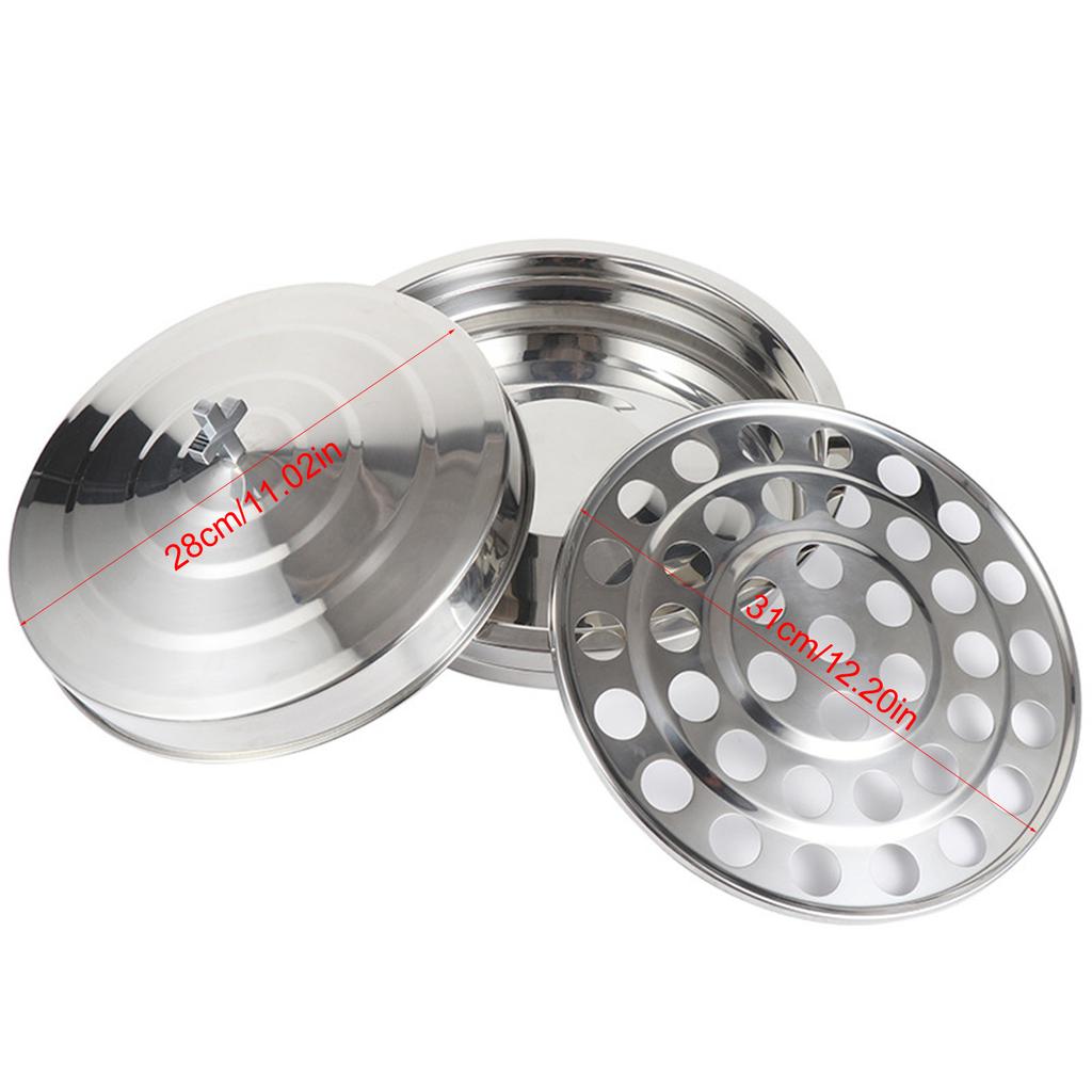 Polerowana Stal Nierdzewna Kościelna Taca Komunijna Projekt 39 Otworów do Rozdawania Świętego Chleba Zawiera Pokrywę