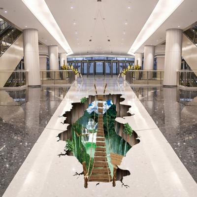 Pegatina de corte de puente realista, fácil de pegar, pegatina autoadhesiva extraíble llamativa para parque de atracciones
