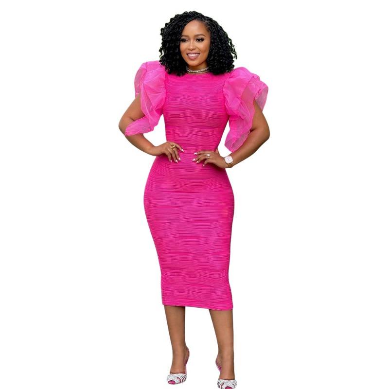 

Женское новое модное летнее платье с рукавами-лососами в стиле пэчворк M розы красного