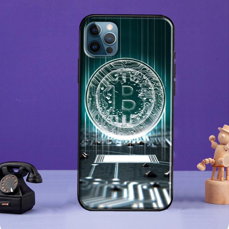 Custodia in Silicone Bitcoin per iPhone 13 Mini 11 14 12 Pro Max 7 8 Plus X XR XS Max SE 2020 Guscio per Telefono