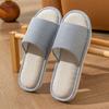 Japanese linen slippers spring and autumn men's stripes breathable indoor silent home non-slip four seasons cotton and linen slippers men's summer
