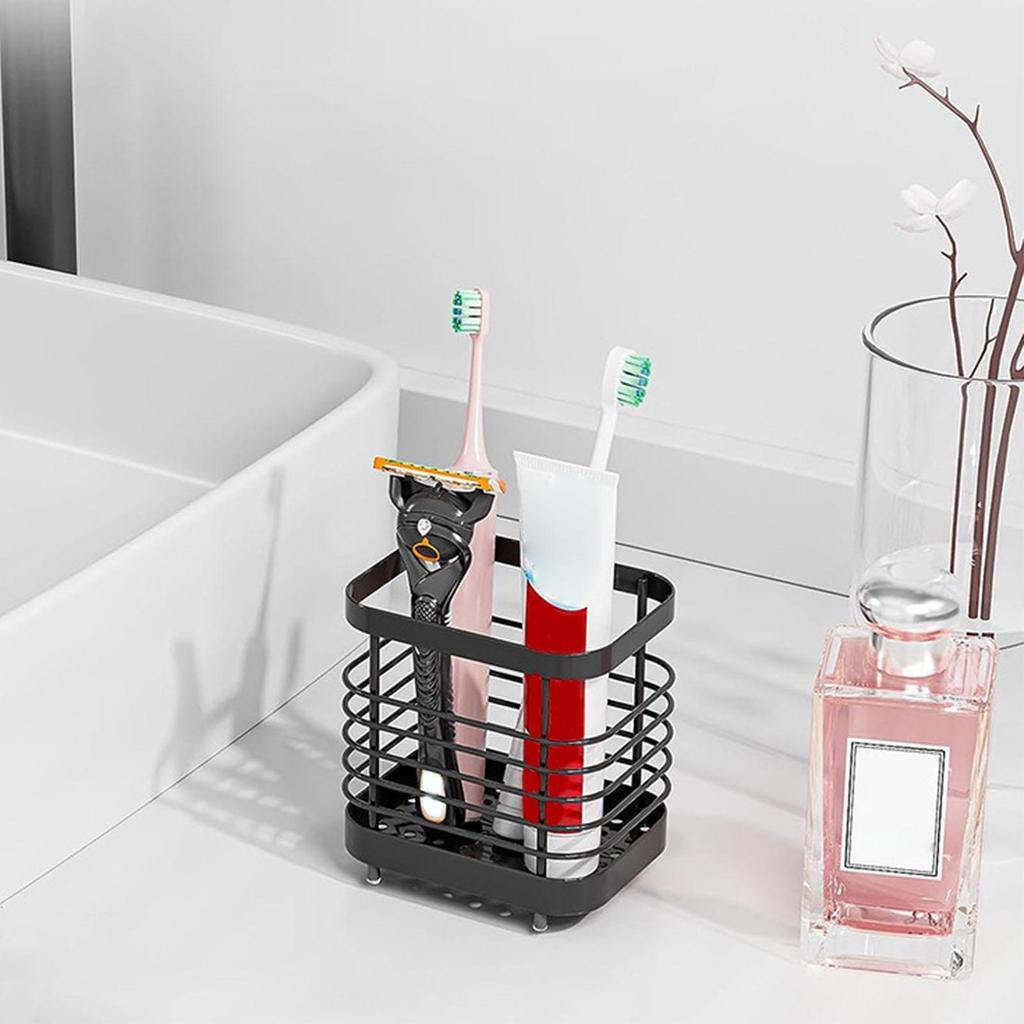 Two Mode Stainless Steels Toothpaste Dispenser Organizers Waterproof Bath Shelf for Electric Brush Head Cotton Swab Storage