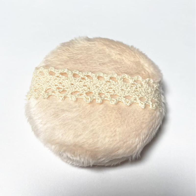 Large Round Photo Studio Flocking Loose Powder Puff, Plush Compact Setting, 7.5cm