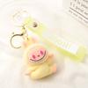 Flocking Yoga Keychain Small Pendant Cartoon Cute Doll Keychain Small Gift