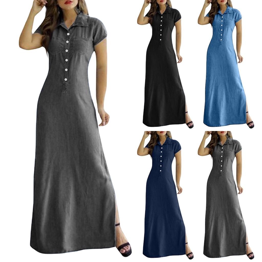 Women's Fashionable Retro Casual Denim Dress
