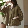 Retro Cotton and Linen Cardigan Women's Loose Spring and Summer Thin Casual Hooded Long-sleeved Sunscreen Short Jacket