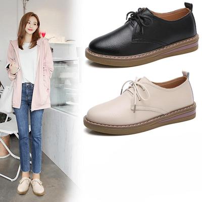 British Style Women's Shoes Single Shoes Women's Cowhide Casual Small Leather Shoes Women's Versatile Work Shoes
