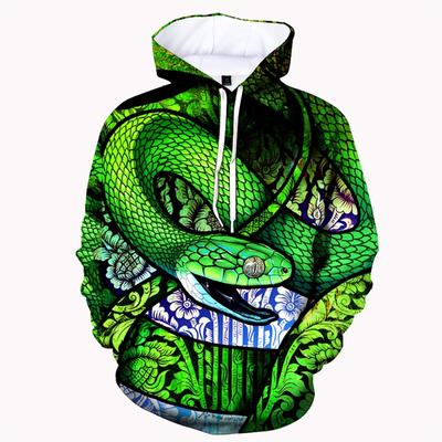3D Printed Animal Snake Pattern Hoodie Men And Women Personalized Fashion Street Hoodie Long Sleeve Pullover Men's Fashion
