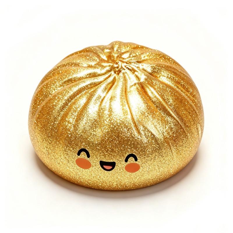 New Glitter Dumpling Colorful Simulation Steamed Bun Decompression Toy For Anxiety Squishes Stress Balls  Viral Fidget Toy