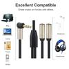 Headphone Splitter, 3.5mm Male To 2 Female Port,7.87''/20cm Right Angled Extension Cable for Phone, Tablet & More