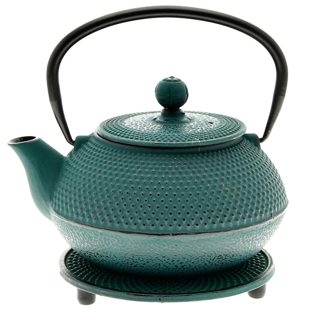 0.8L CAST IRON KETTLE 2x CUPS TEAPOT WITH HERB STRAINER