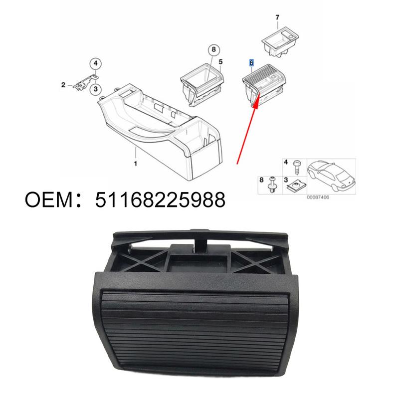 Rear Center Console Storage Box For BMW E46 3 Series 1998-2006 Replace 51168225988 Black ABS Plastic Armrest Organizer Bin
